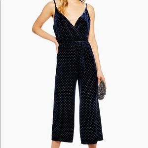 Topshop Glitter Spot Jumpsuit